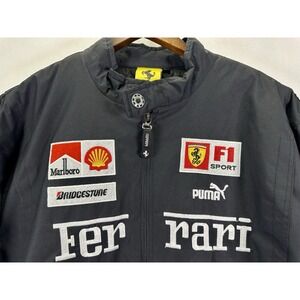 Ferrari Vintage F1 Jacket Embroidered patches Racing Jacket Old Sponsors Sz XL
